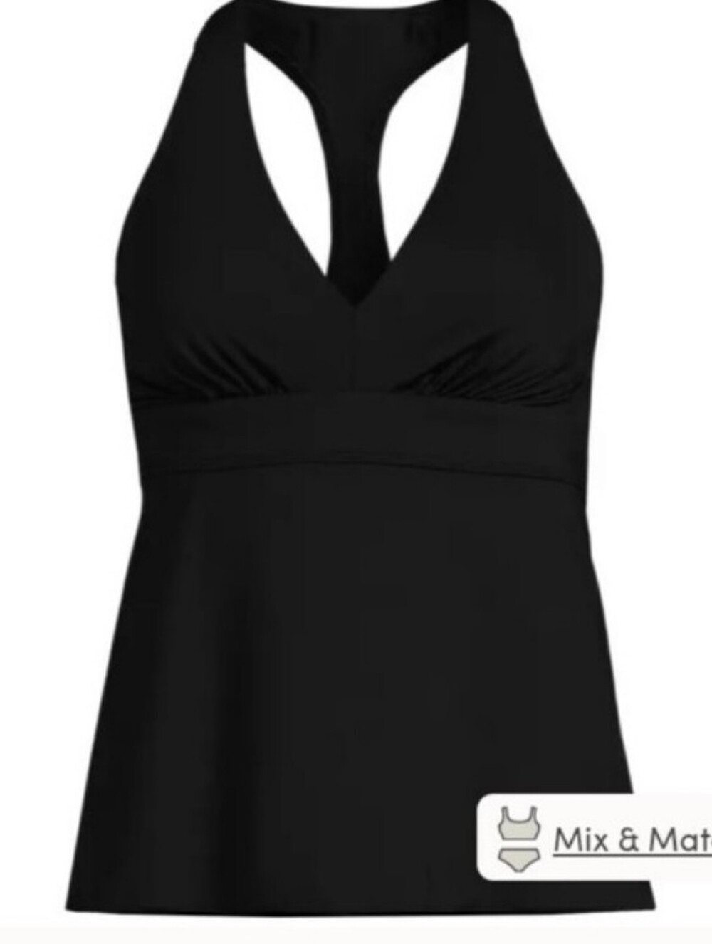 NWT Lands End V-Neck Racerback Flutter Tankini Top Size 12